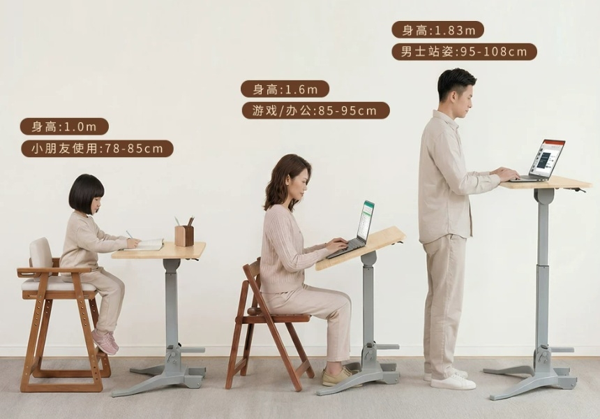 红冕#MD系列多功能移动升降桌:移动、升降、折叠一桌解决(图2) 全家人使用.jpg